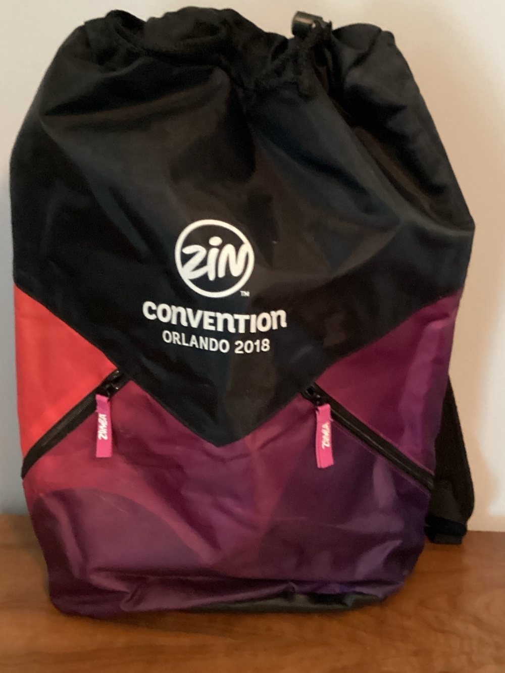 Zin Convention Orlando 2018 Drawstring Backpack - Black, Red, Purple